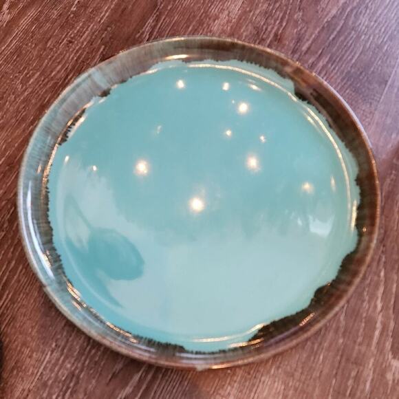 Jaska of California Cascade Ware Blue with Brown Drip Vintage Dinner Plate 6Pc - Picture 4 of 8